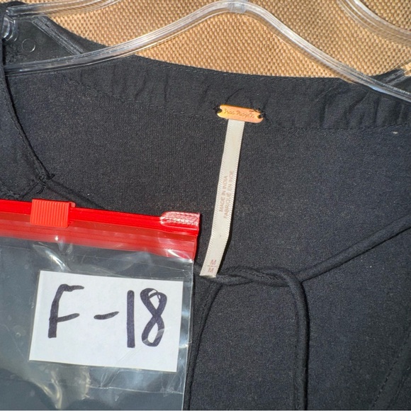 Free People NWT! Women'S Mix It Up Floral Beaded Tunic Dress Or Blouse In Black - Picture 12 of 17